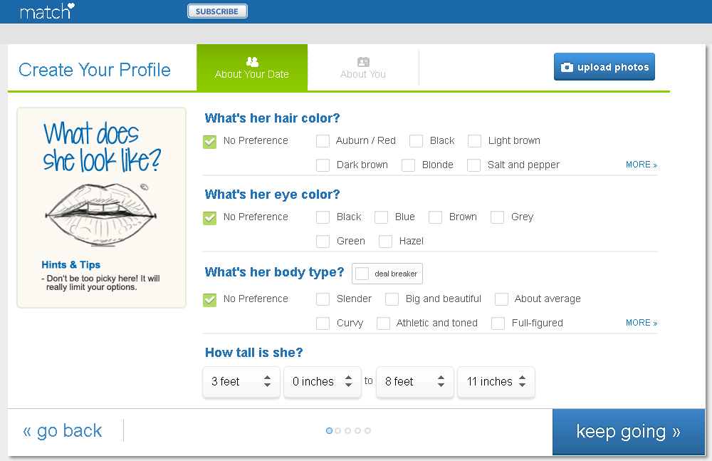 match online dating prices